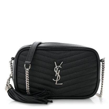 Saint Laurent Grain De Poudre Matelasse Monogram Mini Lou Camera Bag Black 1 of 10