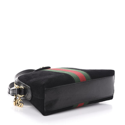 Gucci Suede Patent Web GG Small Ophidia Dome Shoulder Bag Black 4 of 9
