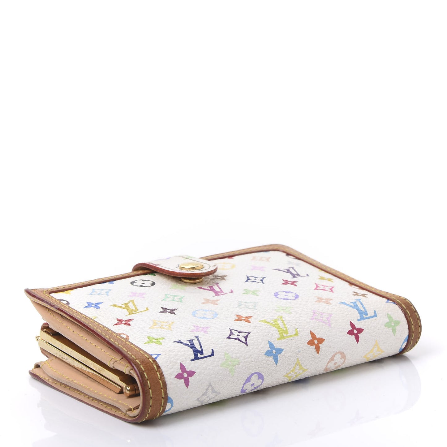 Monogram Multicolor French Purse Wallet White