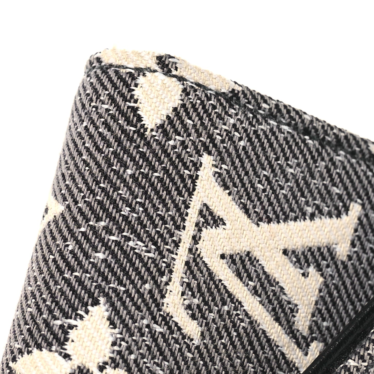 Denim Monogram Jacquard Victorine Wallet Grey