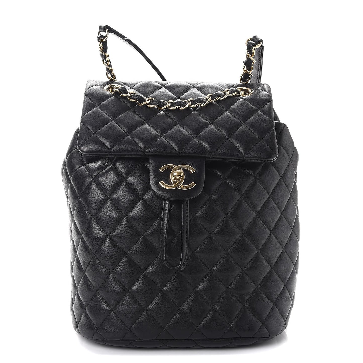 Lambskin Quilted Small Urban Spirit Backpack Black