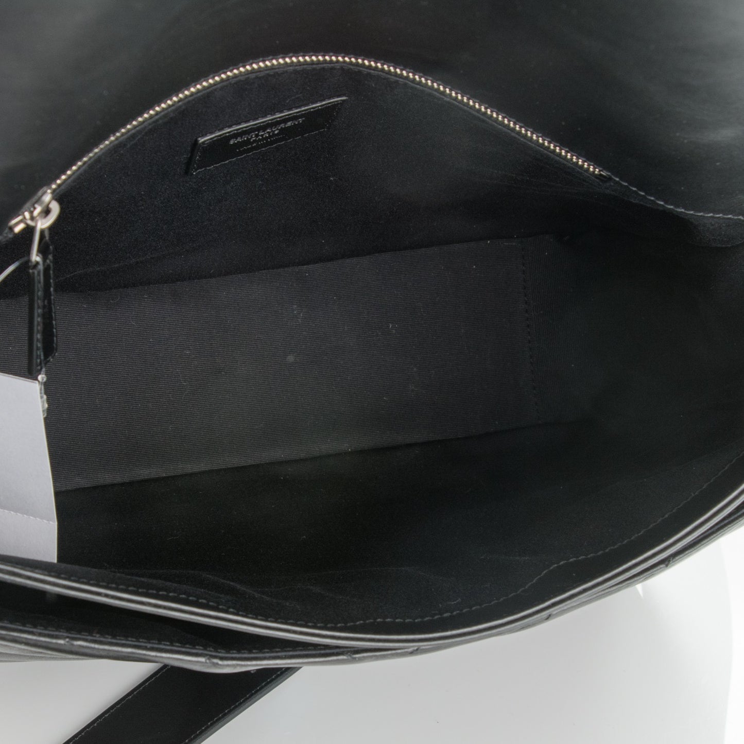 Sheepskin Matelasse Large Monogram Slouchy Shoulder Bag Black