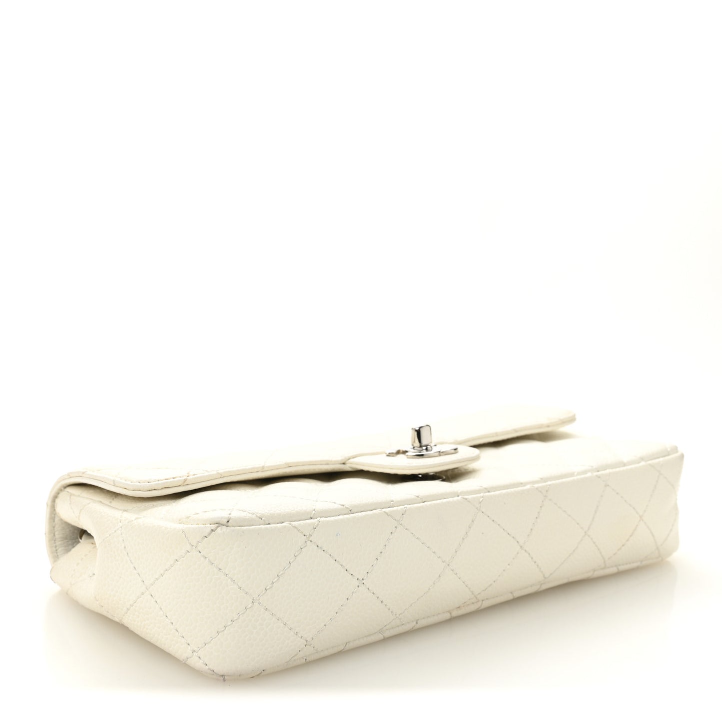 Caviar Quilted East West Flap White