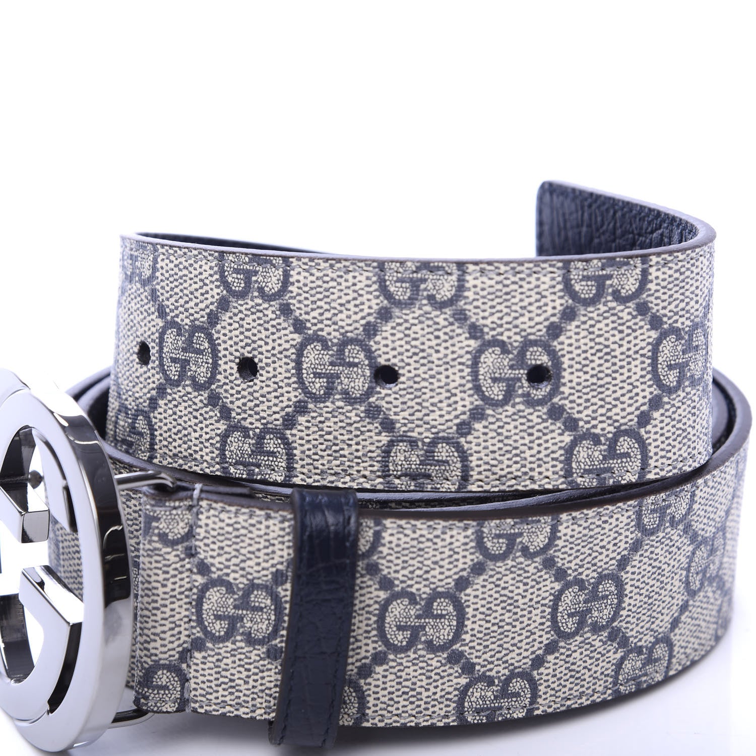 Gucci GG Plus Monogram Interlocking G Belt 100 40 Navy 3 of 5