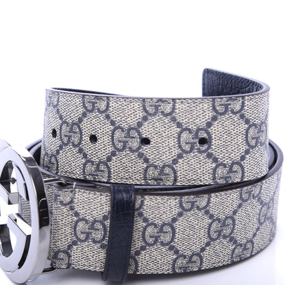 Gucci GG Plus Monogram Interlocking G Belt 100 40 Navy 3 of 5