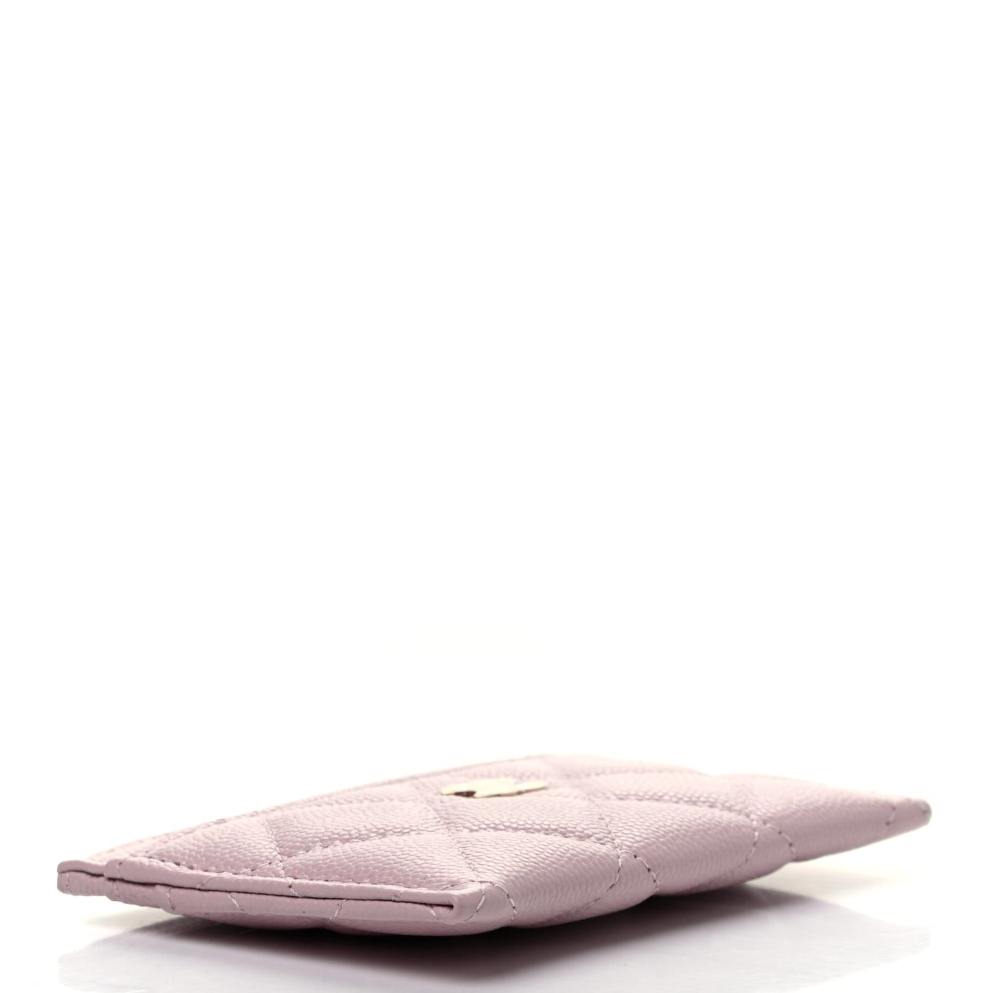 Caviar Quilted Card Holder Light Pink