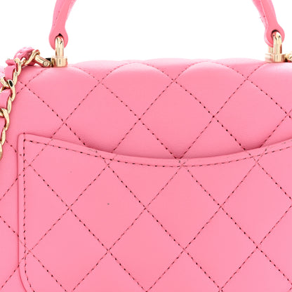 Chanel Lambskin Quilted Mini Top Handle Rectangular Flap Light Pink 11 of 12