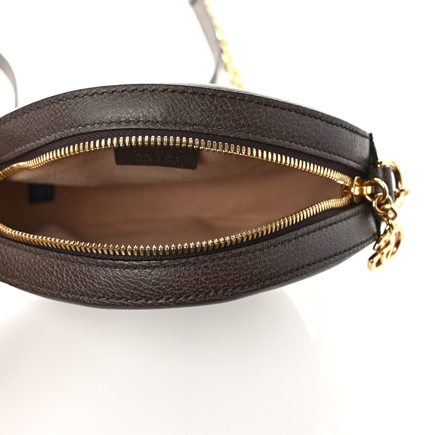 Gucci GG Supreme Monogram Web Mini Ophidia Round Shoulder Bag Brown 5 of 9