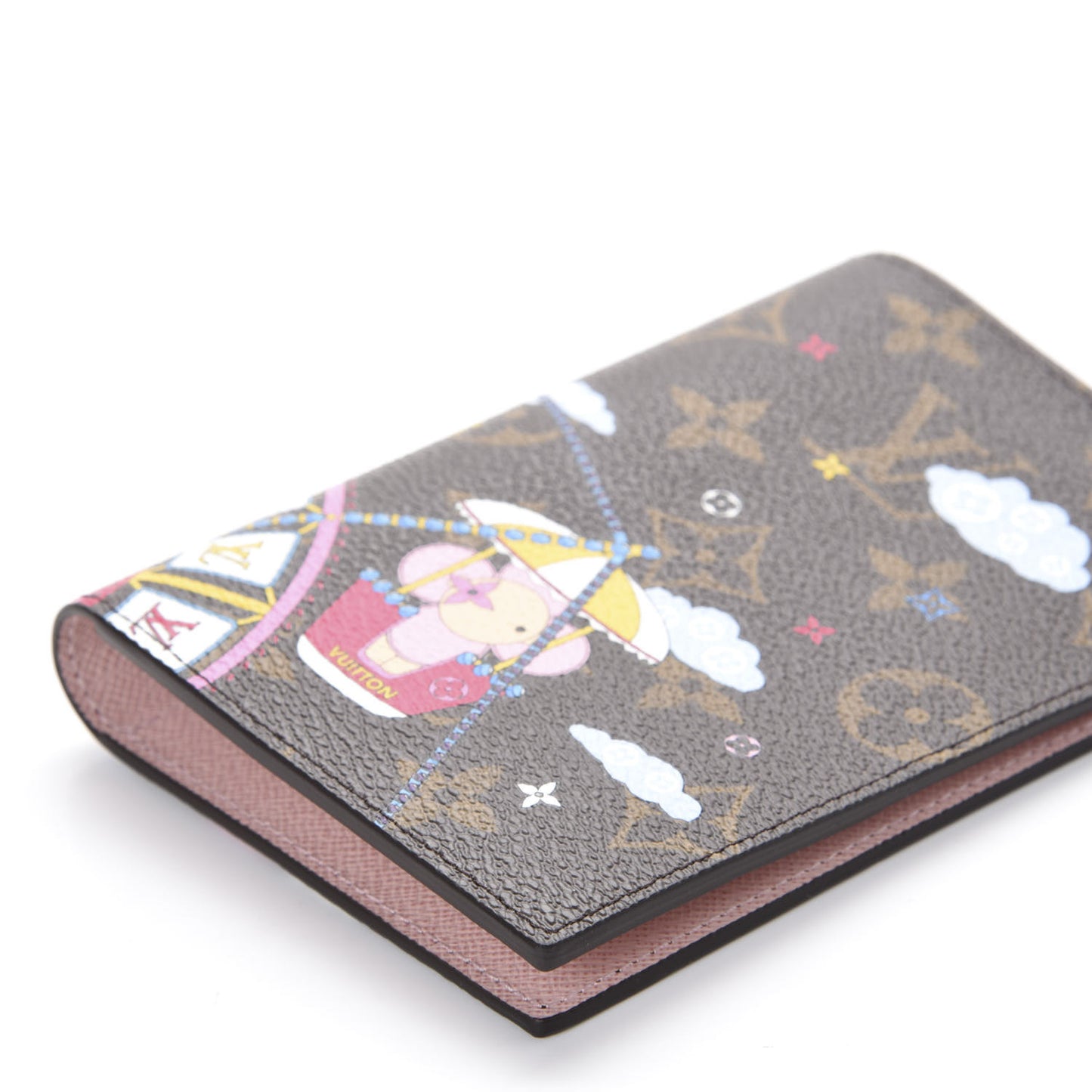 Monogram 2020 Christmas Animation Big Wheel Passport Cover Rose Ballerine