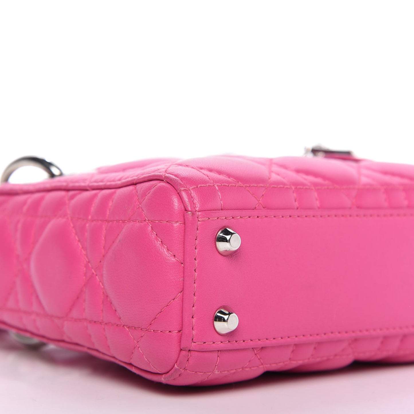 Lambskin Cannage Nano Lady Dior Fuchsia