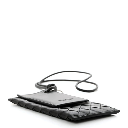 Bottega Veneta Nappa Intrecciato Card Case On Strap Black 4 of 8