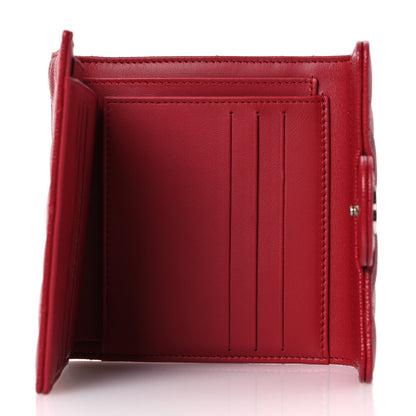 Chanel Caviar Quilted Compact Flap Wallet Dark Red 5 of 12