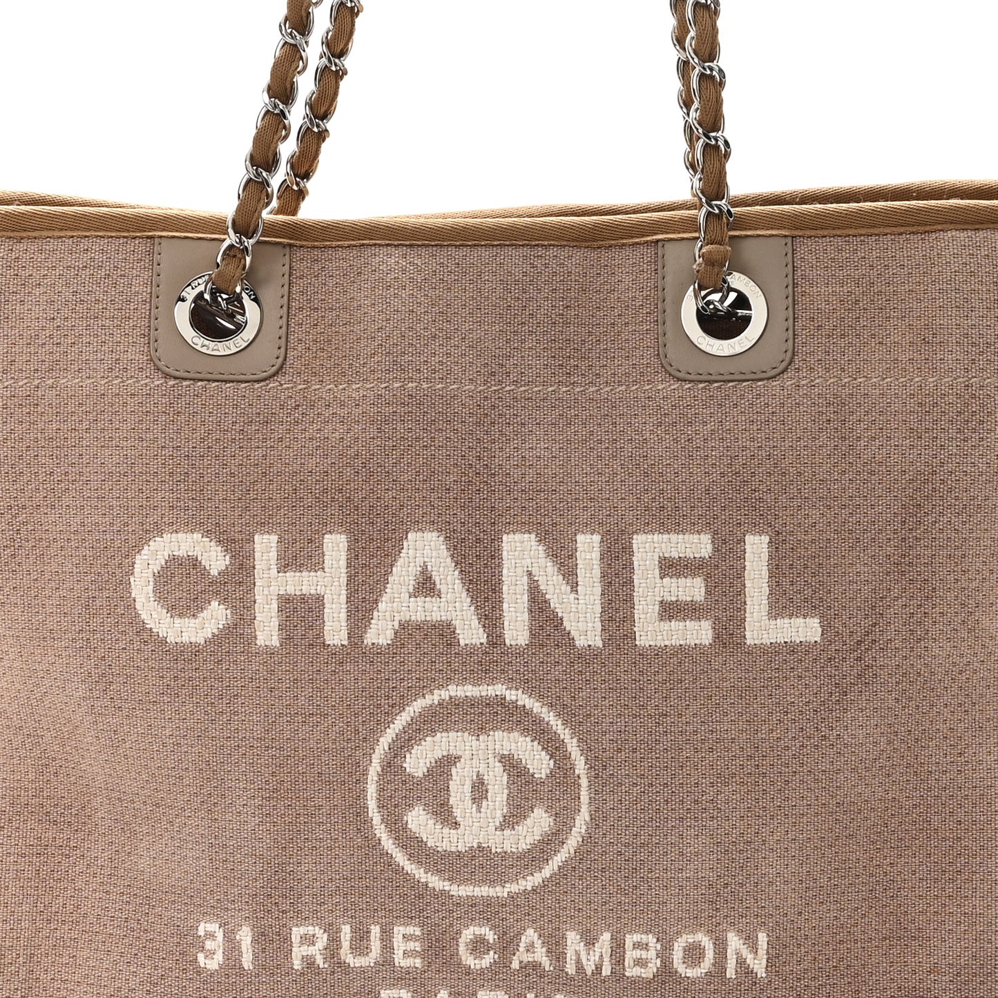 Mixed Fibers Small Deauville Tote Beige