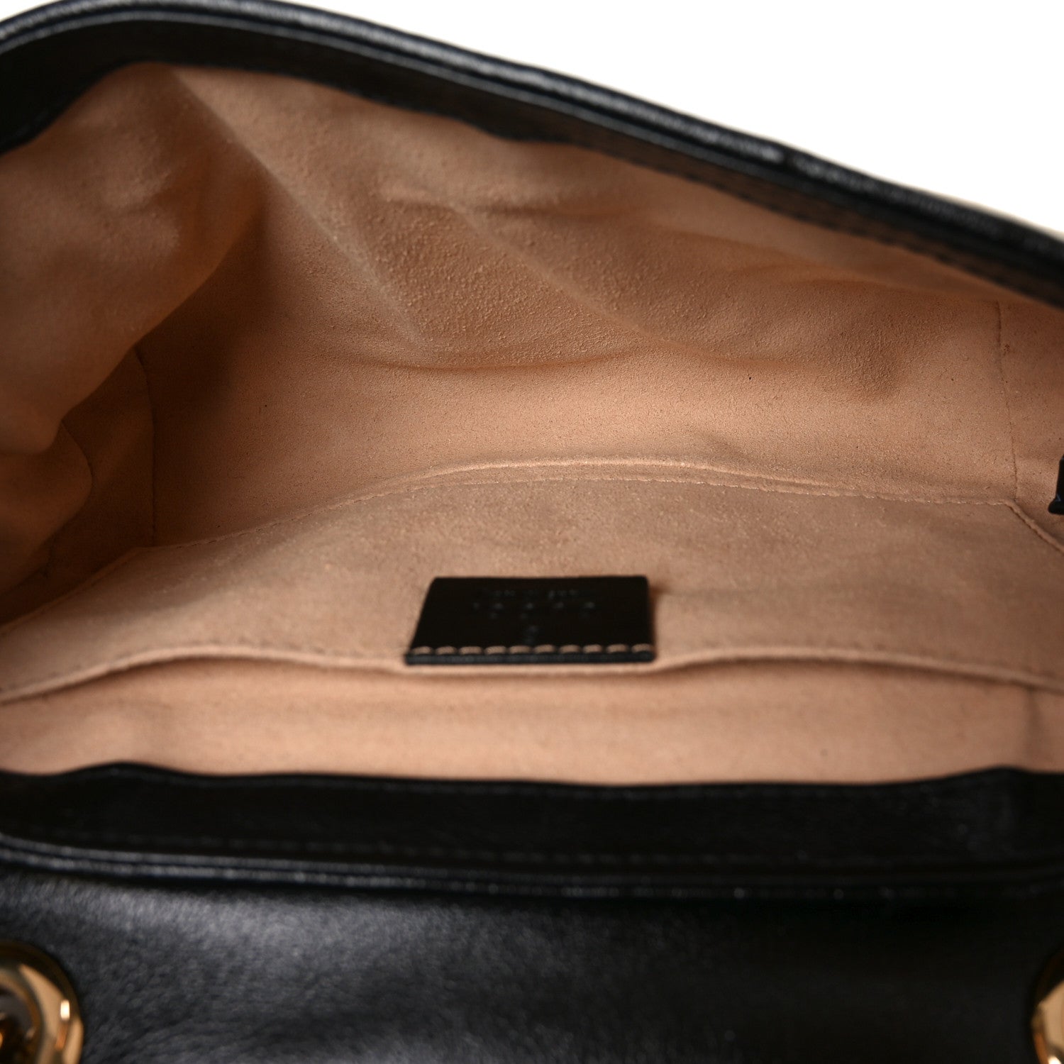 Gucci Monogram Matelasse Diagonal Mini GG Marmont Shoulder Bag Beige Black 5 of 10