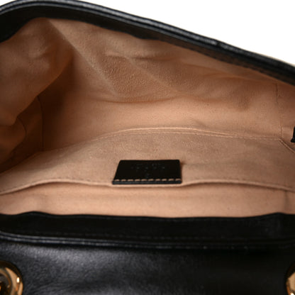 Gucci Monogram Matelasse Diagonal Mini GG Marmont Shoulder Bag Beige Black 5 of 10
