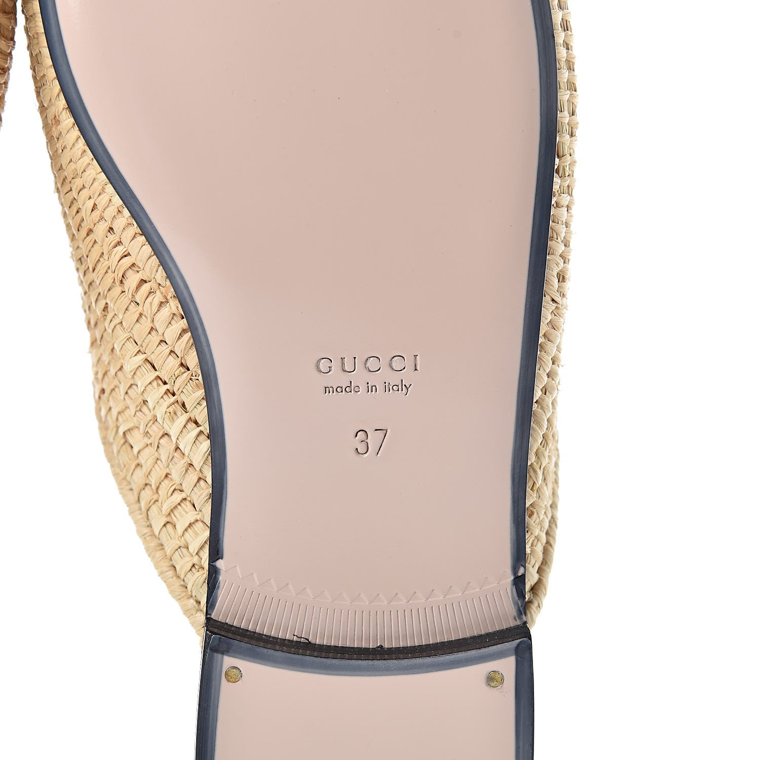 Gucci Raffia Womens Princetown Slippers 37 Naturale Sand Storm 7 of 8