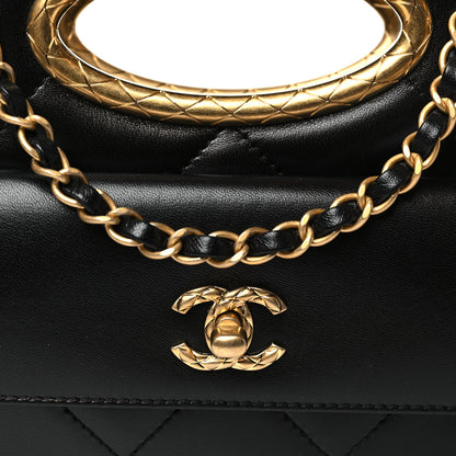 Chanel Lambskin Quilted Clutch Mini Flap Bag Black 8 of 10