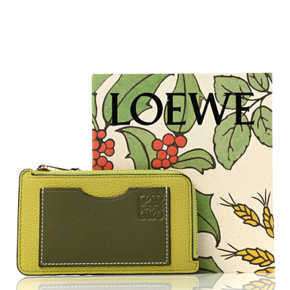 Loewe Soft Grained Calfskin Coin Card Holder Lime Yellow Avocado 8 of 8