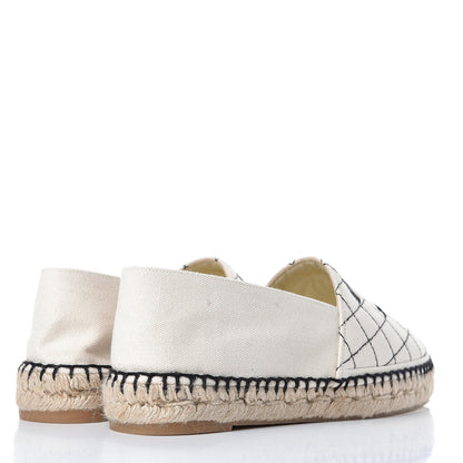 Chanel Fabric Biarritz CC Espadrilles 39 Beige Black 4 of 12