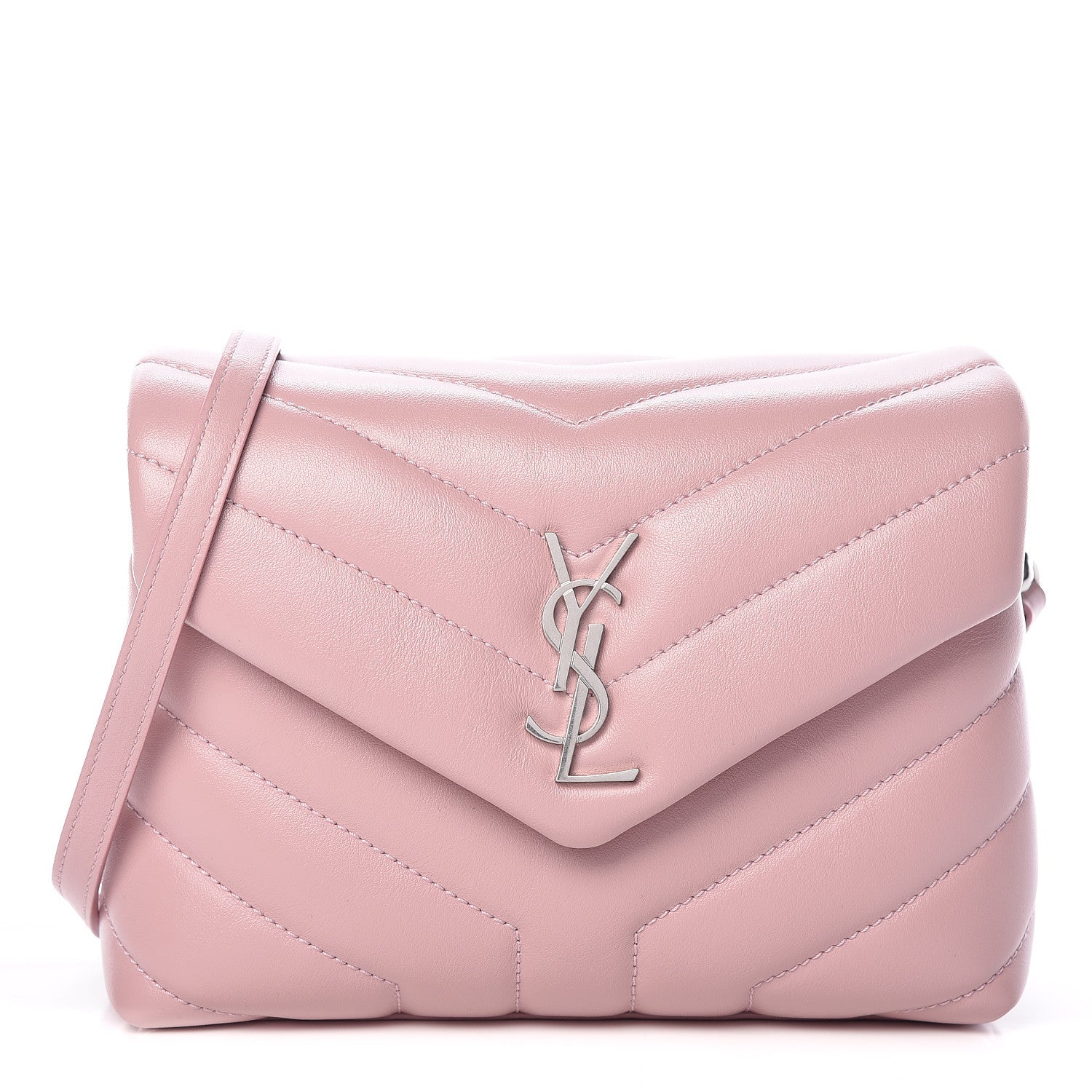 Saint Laurent Calfskin Y Quilted Monogram Toy Loulou Crossbody Bag Tender Pink 1 of 11