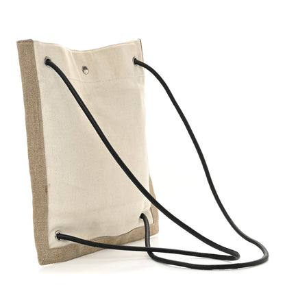Saint Laurent Linen Calfskin Rive Gauche Backpack Greggio Natural 3 of 11