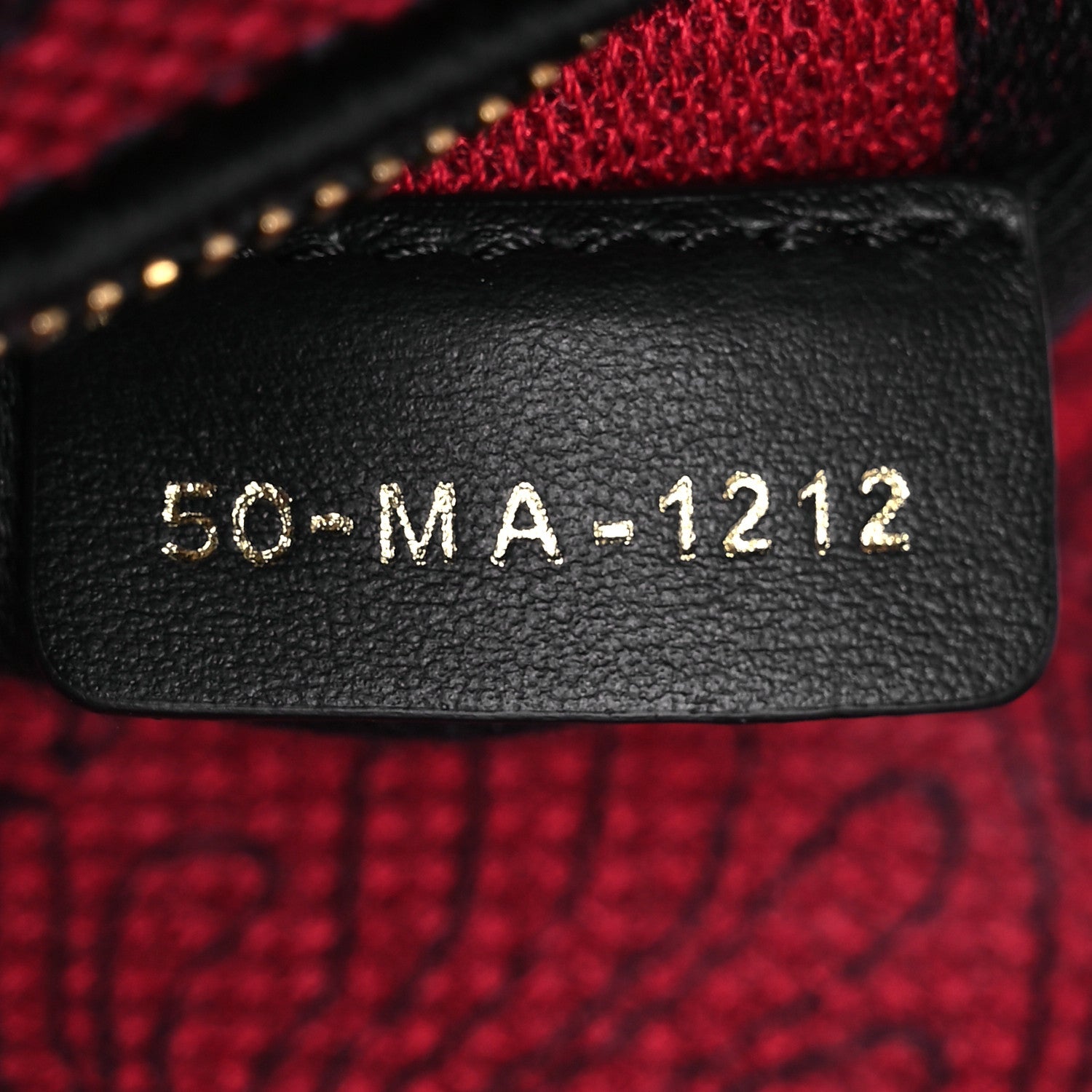 Christian Dior Canvas Embroidered Ornamental Cornely Medium Lady D-Lite Red Black 7 of 16