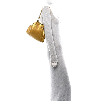 Chanel Metallic Calfskin Quilted Small Drawstring Bag Gold 2 of 10