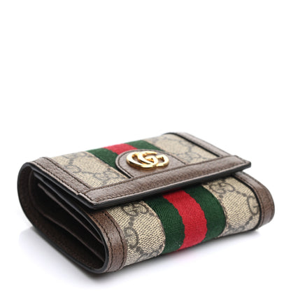 Gucci GG Supreme Monogram Web Ophidia French Flap Wallet Beige New Acero 4 of 7