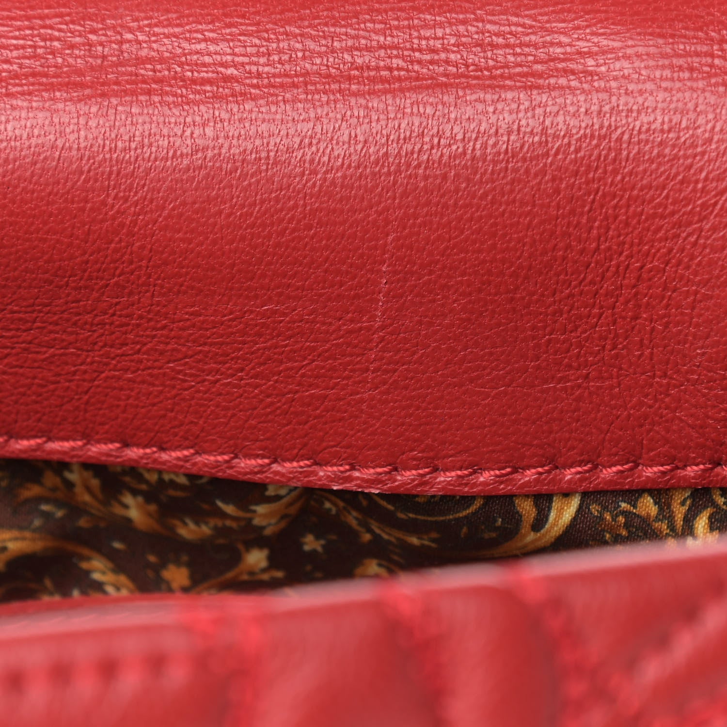 Versace Barocco Quilted Nappa Altea Vanitas Satchel Red 20 of 22