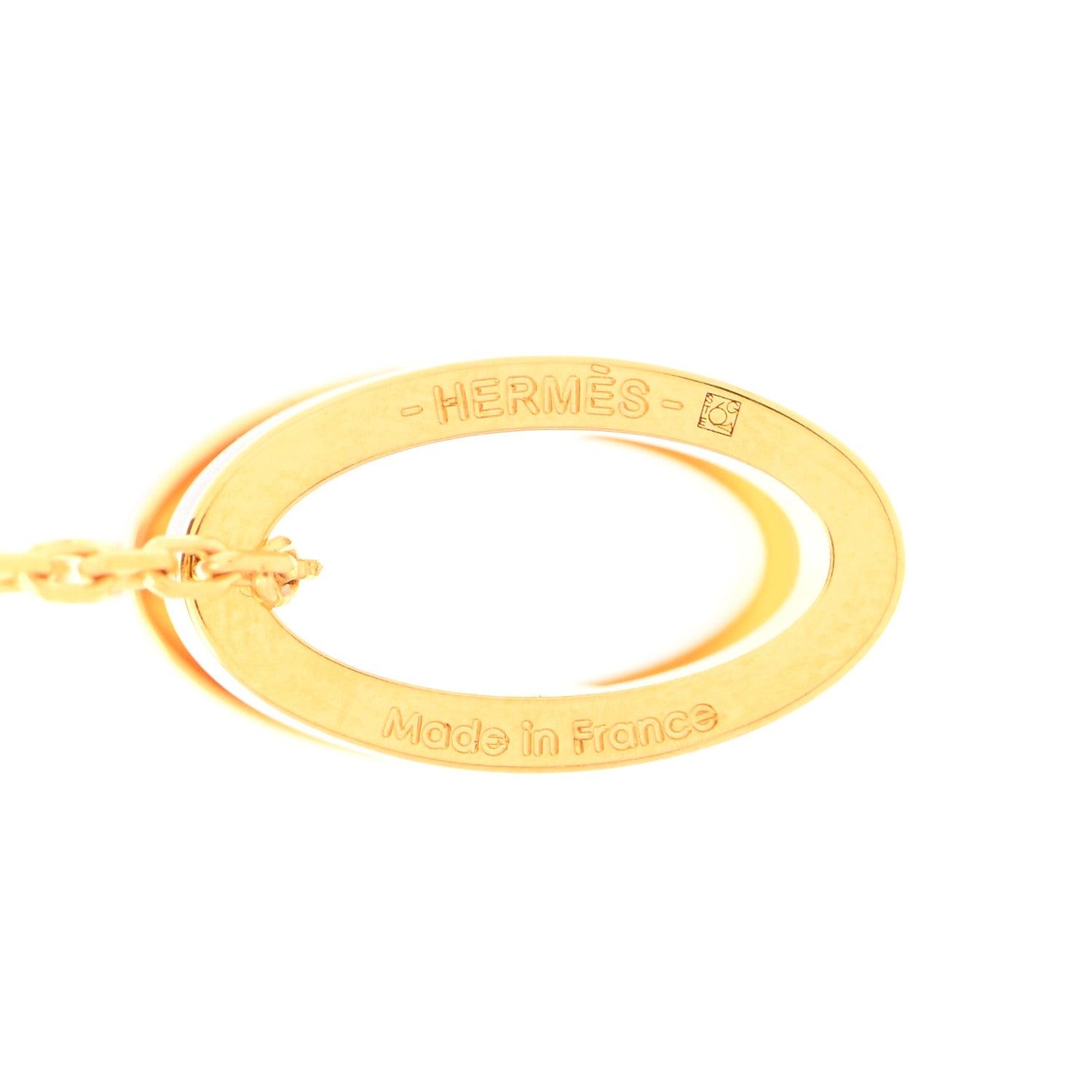 Hermes Lacquered Gold Pop H Pendant Necklace Black 5 of 7