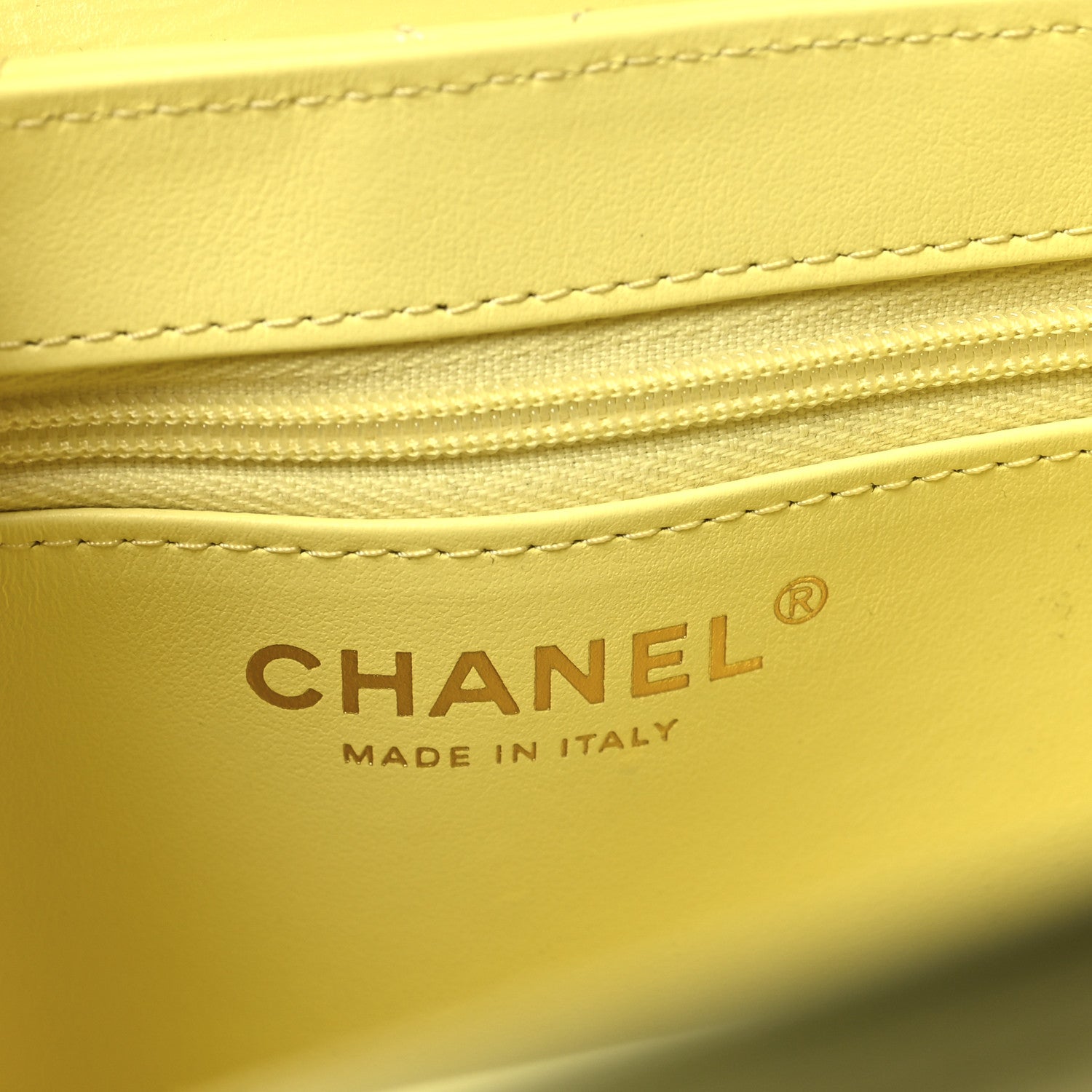 Chanel Shiny Aged Calfskin Quilted Nano Kelly Shopper Light Yellow 6 of 10