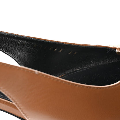 Saint Laurent Nappa Babylone Breteuil Slingback Pumps 36 Macadamia 8 of 8