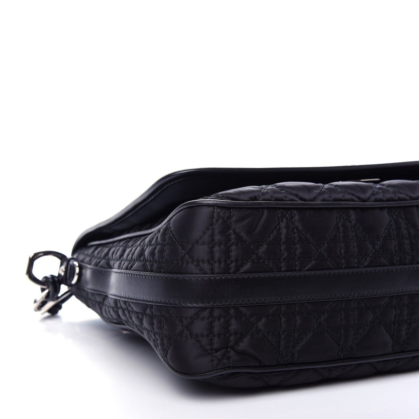 Nylon Cannage Charming Lock Messenger Bag Black