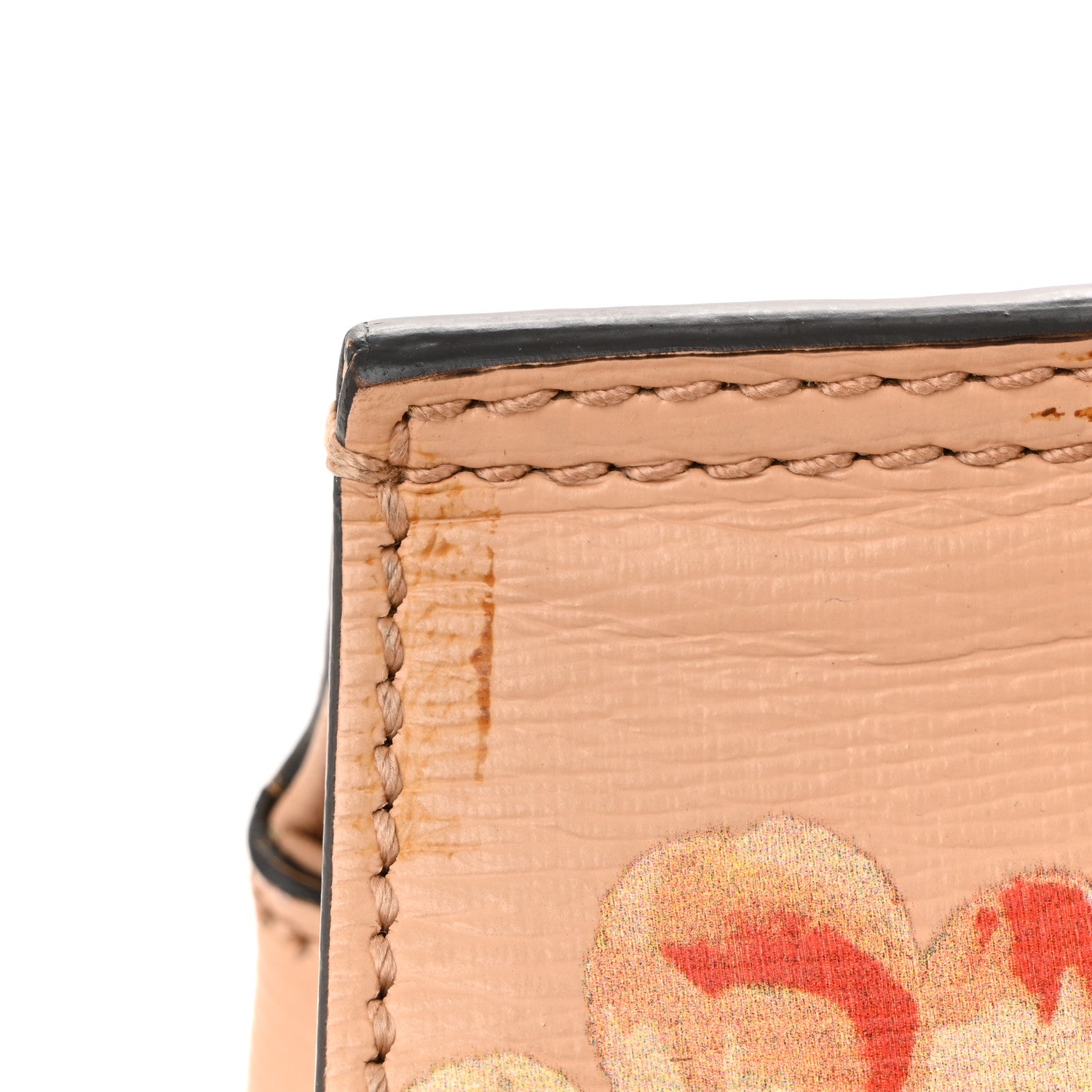 Gucci Shangai Calfskin Blooms Print Small Bamboo Daily Top Handle Bag Pink Apricot Multicolor 10 of 12