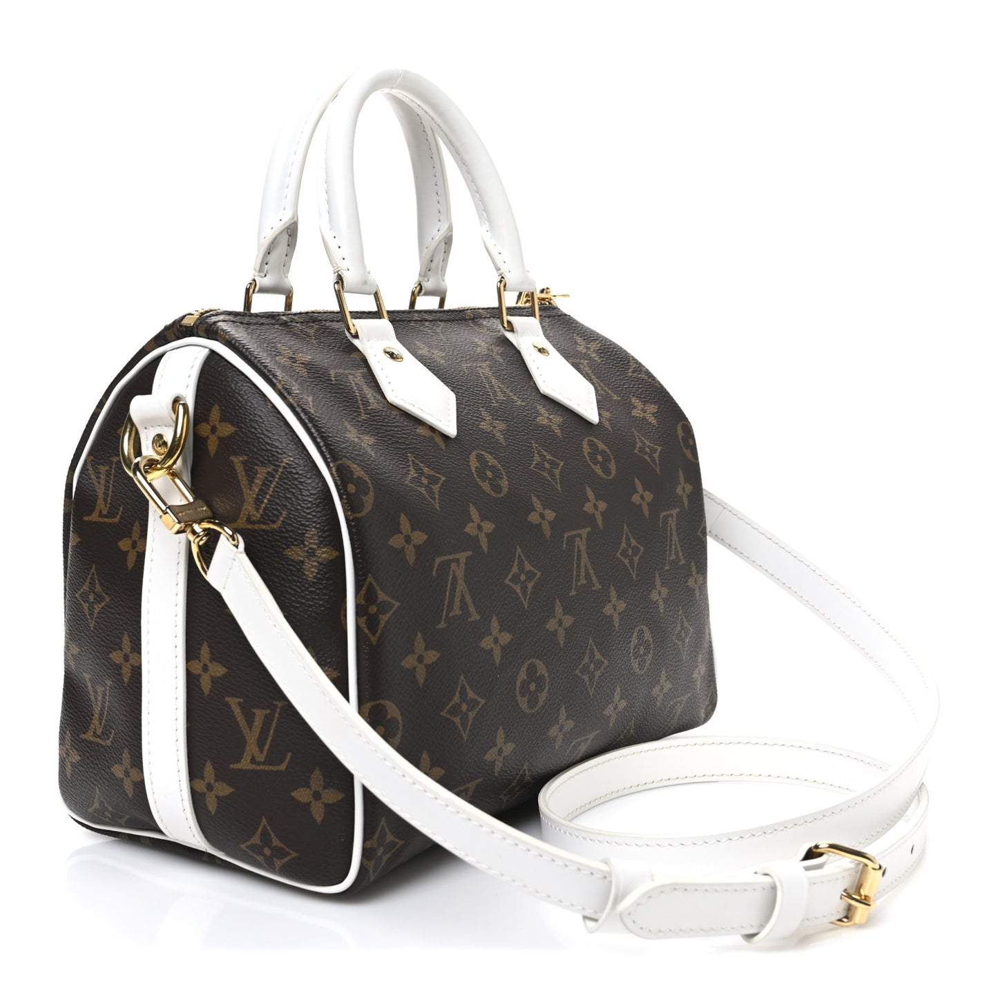 Monogram LV Match Speedy Bandouliere 25 White
