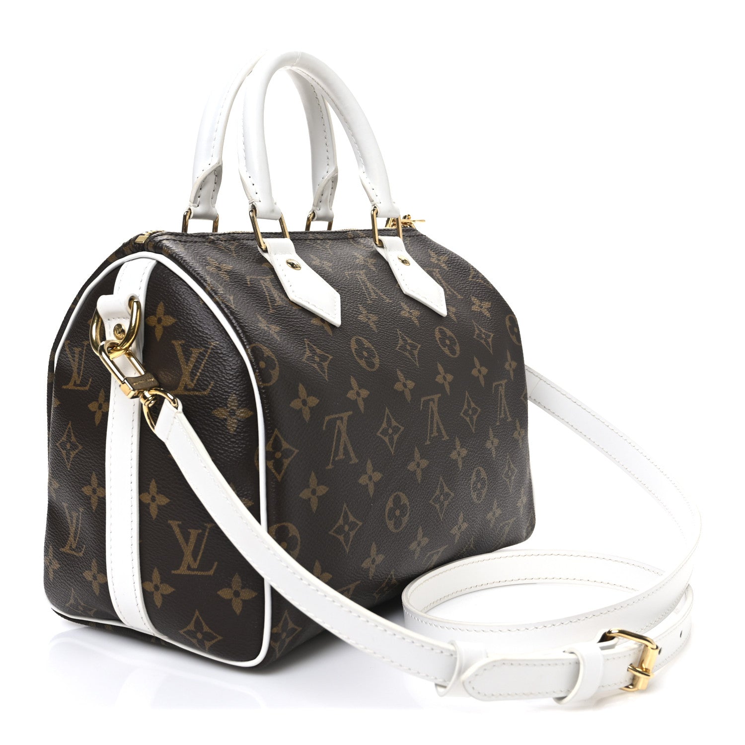 Louis Vuitton Monogram LV Match Speedy Bandouliere 25 White 3 of 11
