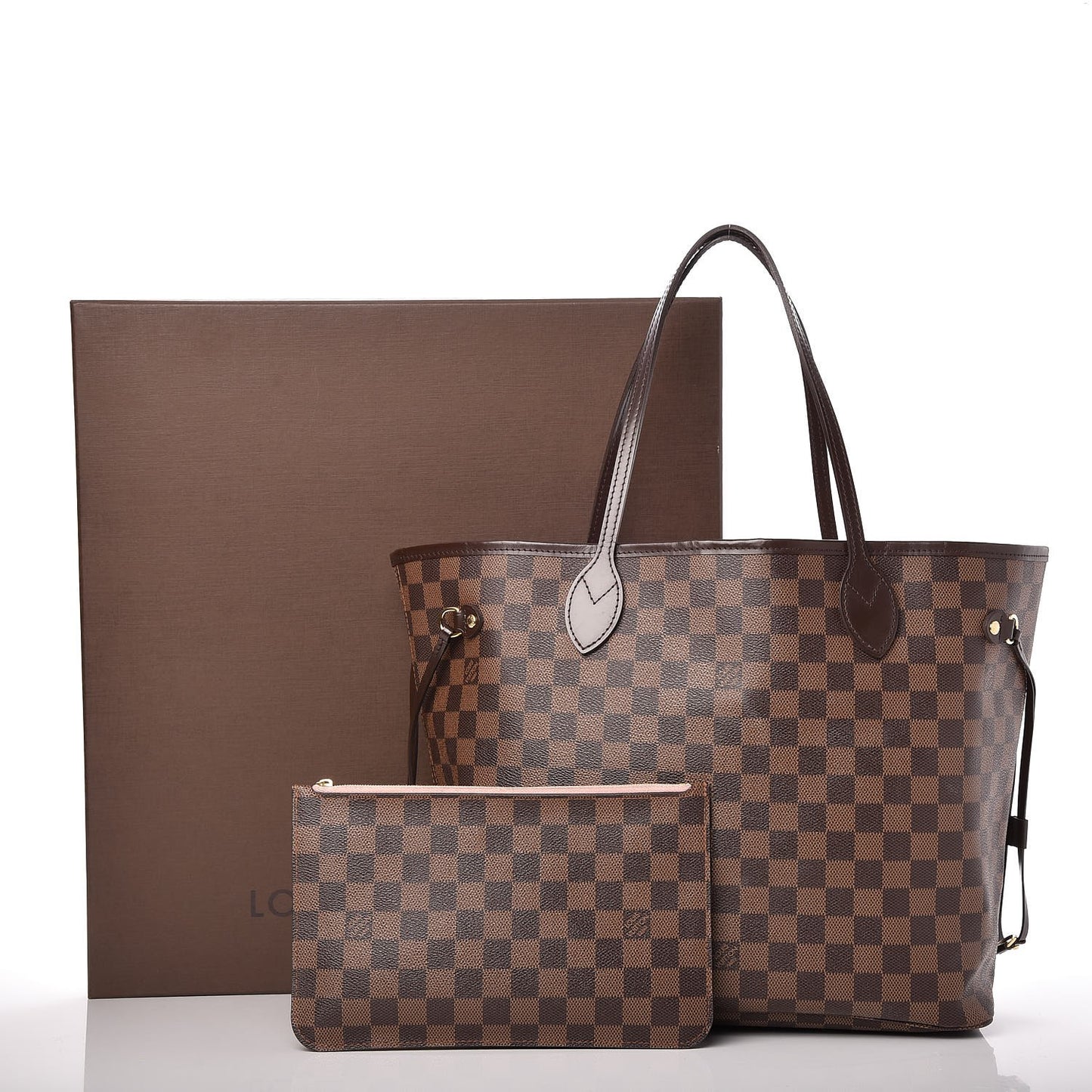 Damier Ebene Neo Neverfull MM Rose Ballerine