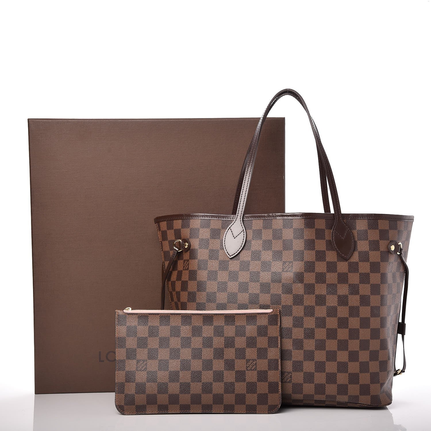 Louis Vuitton Damier Ebene Neo Neverfull MM Rose Ballerine 13 of 17