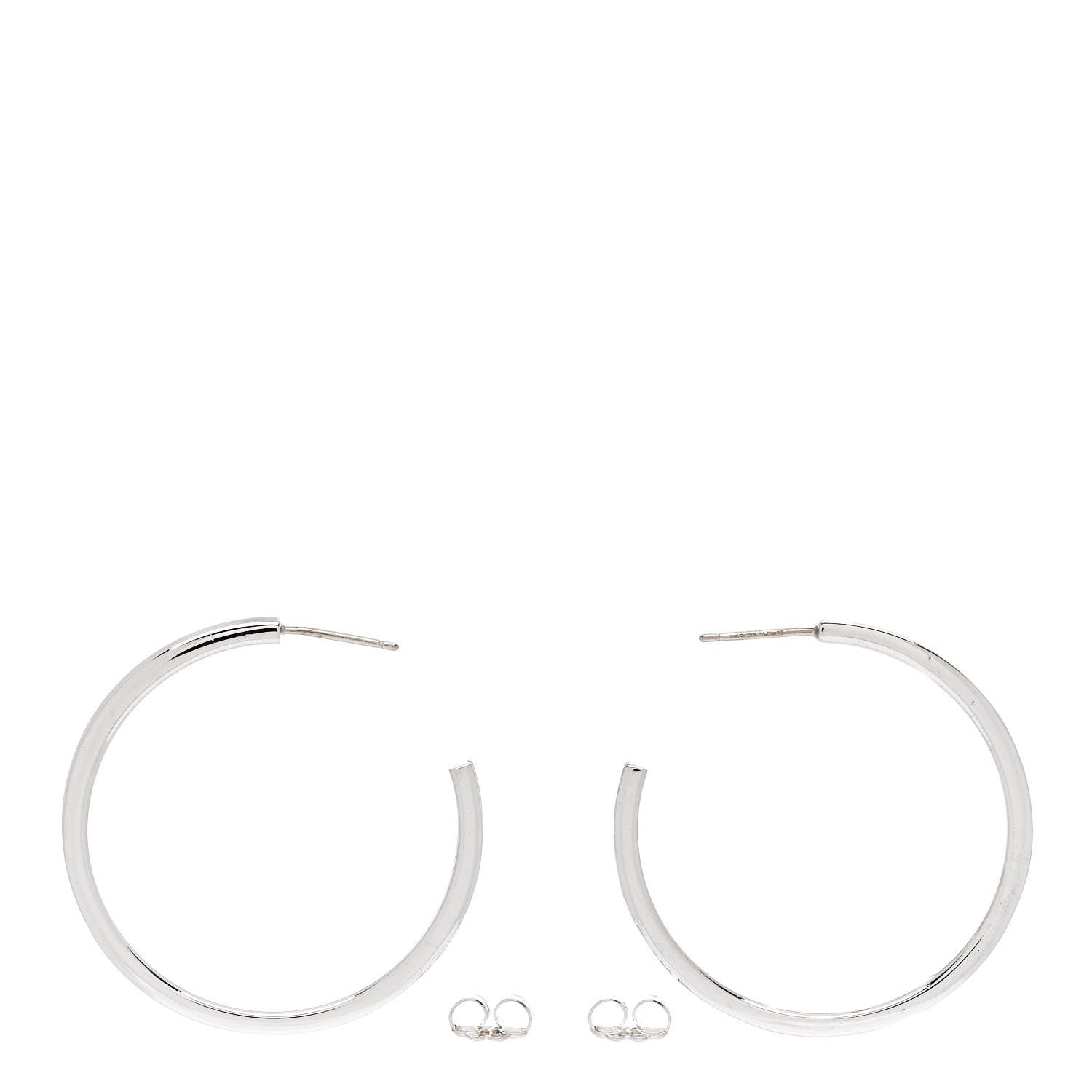 Tiffany Sterling Silver Medium Narrow 1837 Hoop Earrings 3 of 4
