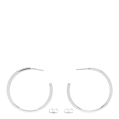 Tiffany Sterling Silver Medium Narrow 1837 Hoop Earrings 3 of 4