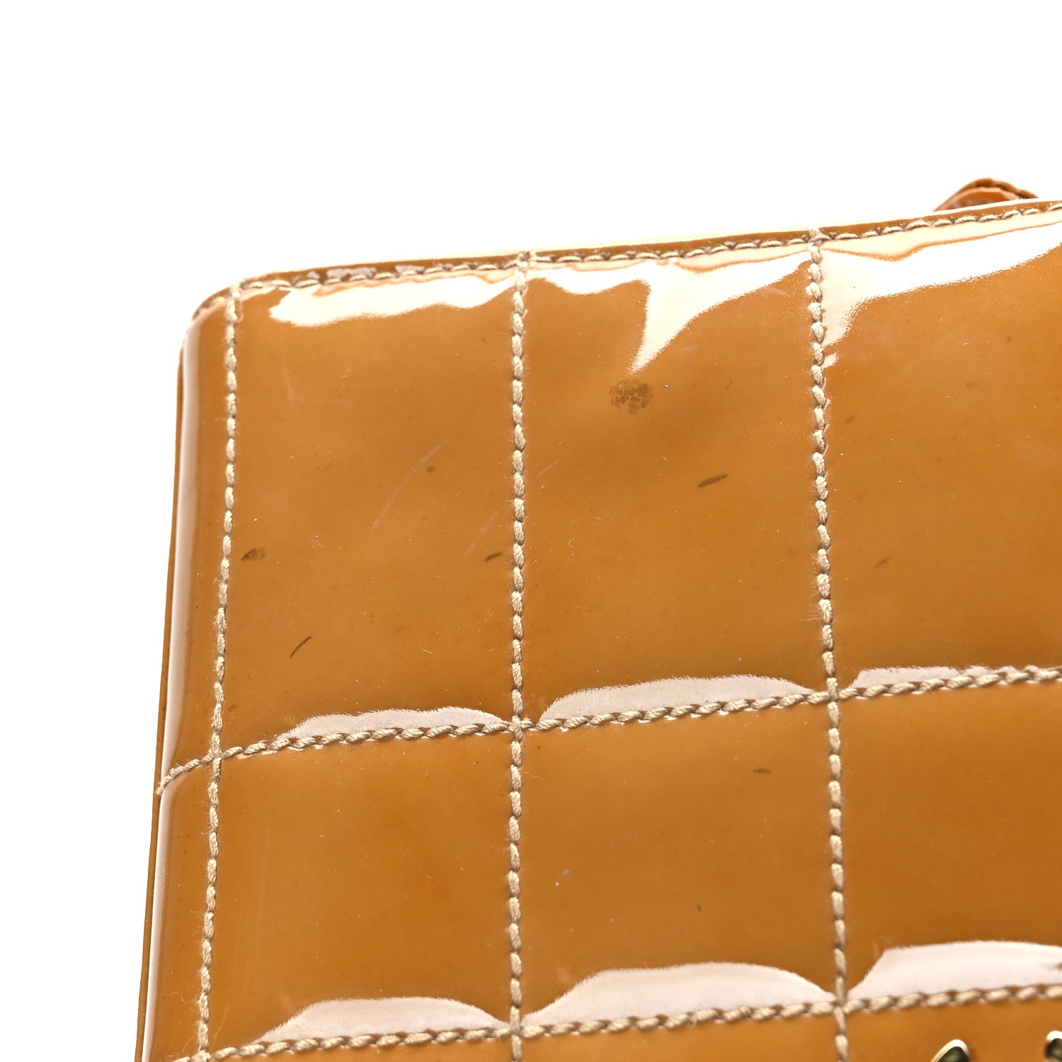 Chanel Patent Quilted Chocolate Bar Beige 9 of 10
