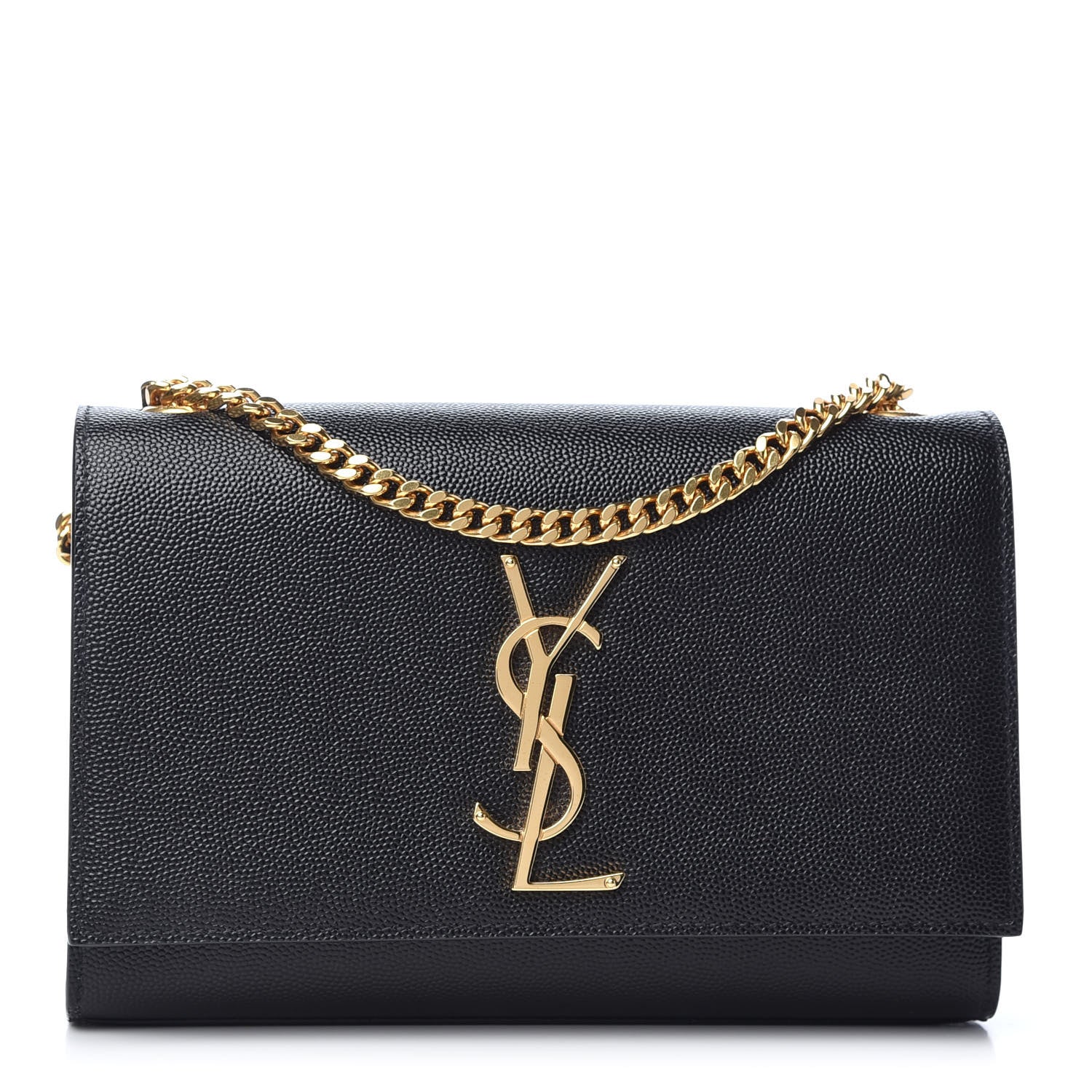 Saint Laurent Grain De Poudre Small Monogram Kate Satchel Black 1 of 8