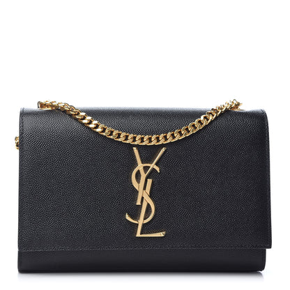 Saint Laurent Grain De Poudre Small Monogram Kate Satchel Black 1 of 8