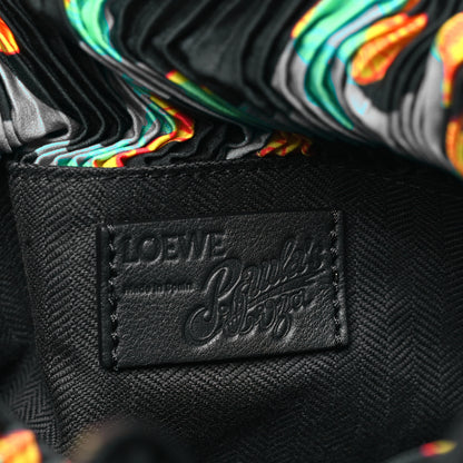 Loewe X PAULA'S IBIZA Satin Printed Mini Shell Flamenco Knot Shoulder Bag Black Multicolor 6 of 10