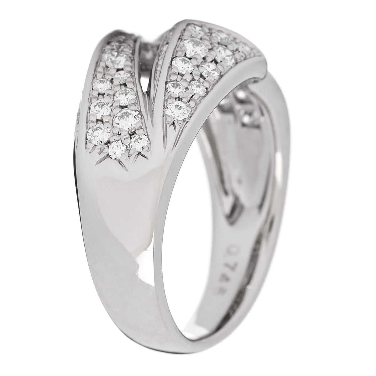 Parker & West by FASHIONPHILE Platinum Diamond .74ctw Geometric Open Band Ring 54 6.75 6 of 9