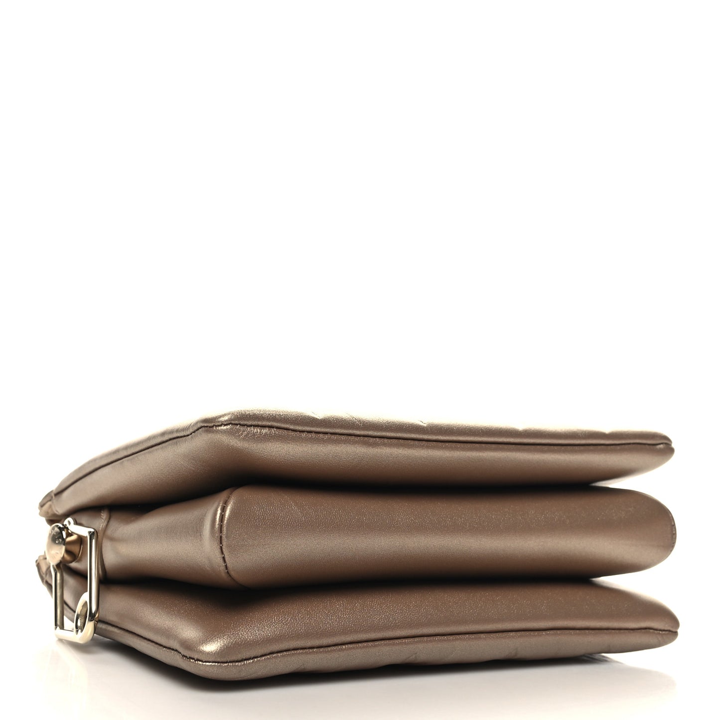Metallic Lambskin Embossed Monogram Coussin BB Light Gold