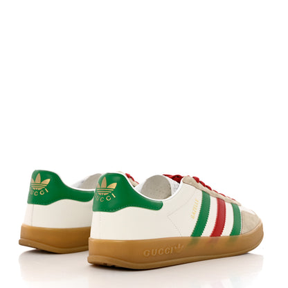 Gucci X ADIDAS Suede Madeira Demetra Mens Gazelle Sneakers 10 Oatmeal White New Shamarock Hibiscus Red 4 of 10
