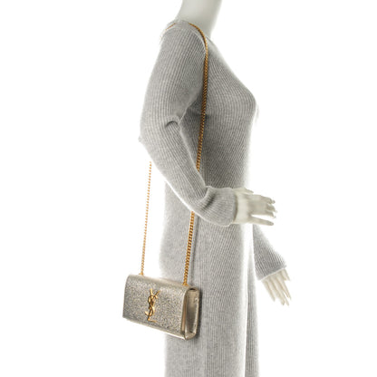 Saint Laurent Metallic Calfskin Small Classic Monogram Kate Satchel Pale Gold 2 of 6