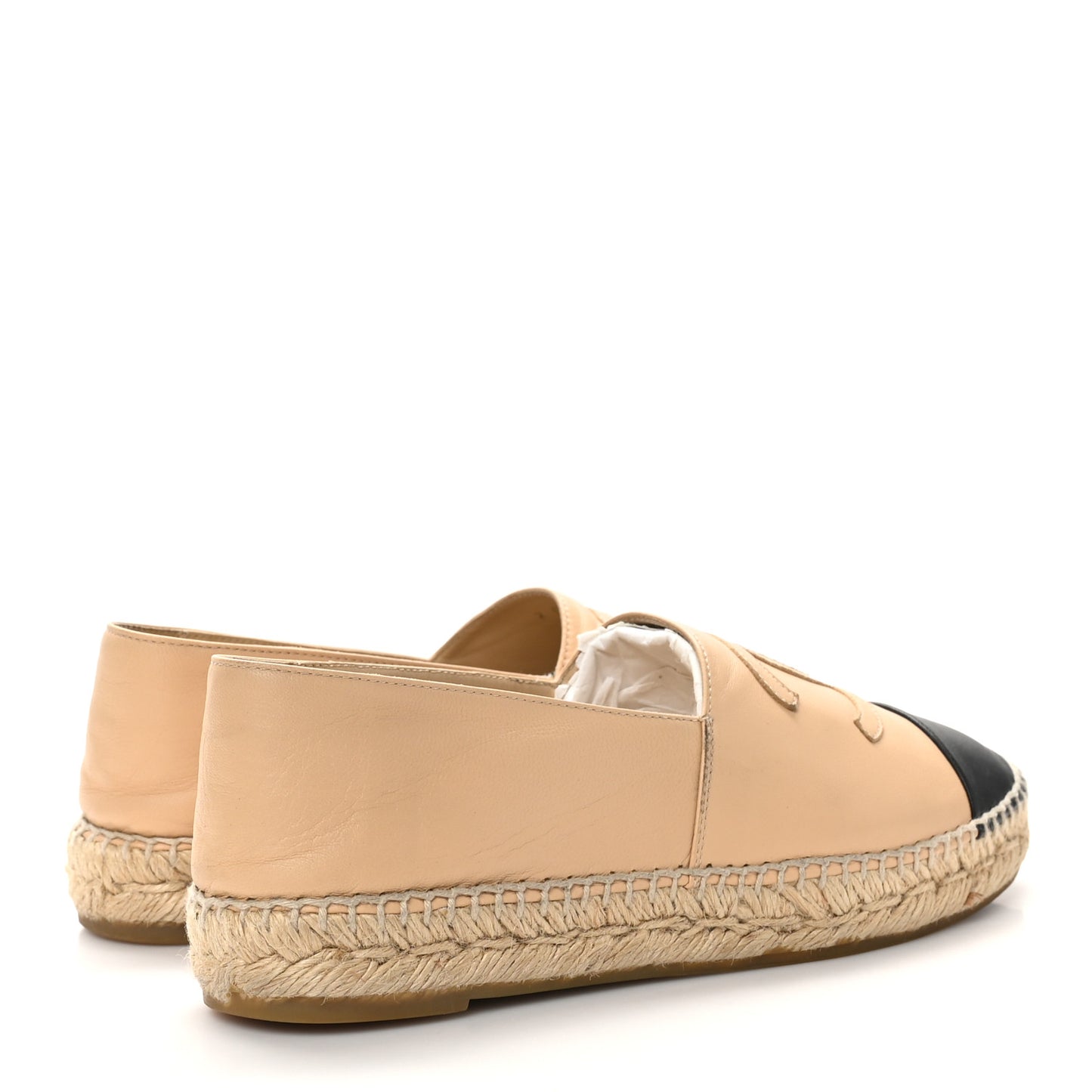 Lambskin CC Espadrilles 39 Beige Black