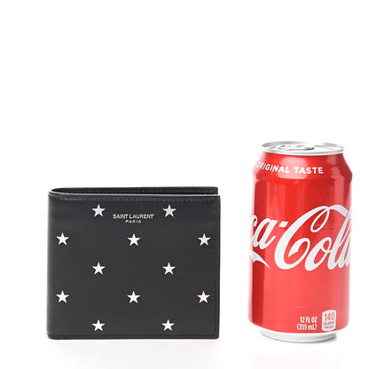 Saint Laurent Calfskin Star Print Bi-Fold Wallet Black 12 of 12
